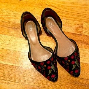J.Jill women’s black and red floral flats, size 8